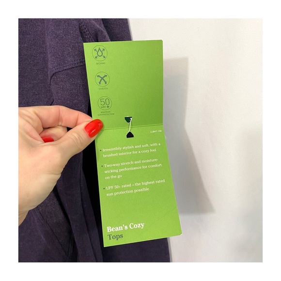 NWT L.L. Bean Cozy Cowl Neck Pullover Sweater in Purple Heather - Picture 9 of 10